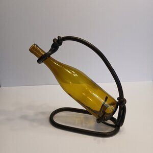 WROUGHT IRON WINE BOTTLE HOLDER